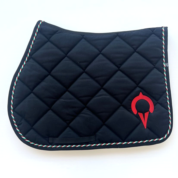 SOTTOSELLA, NERO CON CORDINO TRICOLORE E LOGO ROSSO